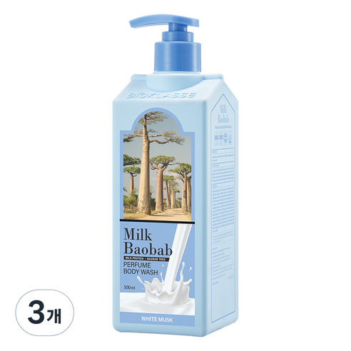 밀크바오밥 퍼퓸 바디워시 화이트머스크, 500ml, 3개