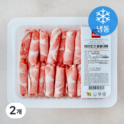 하이포크 한돈 대패 목심 구이용 (냉동), 2개, 1kg