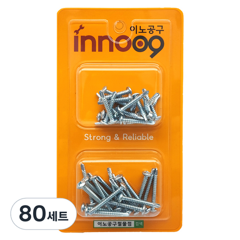 이노공구 백색 둥근머리 직결나사 2종 세트 25mm 32mm 40pcs NIT228, 80세트