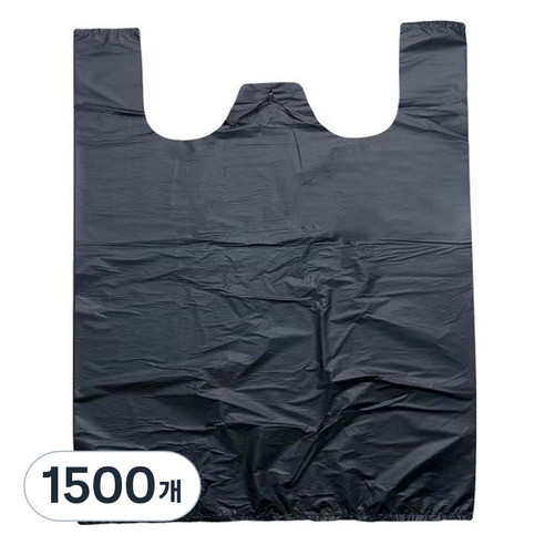 원이네 손잡이 비닐 봉투 블랙, 1500개, 6L