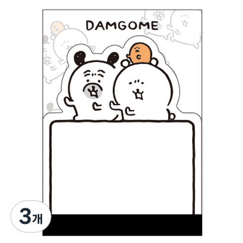 플라잉웨일즈 담곰이 듀얼 메모지, 파워업, 1개입, 3개