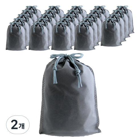 부직포 복주머니 더스트백 12 x 15 cm 25p, 그레이, 2개