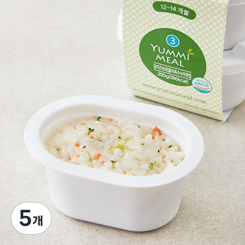 얌이밀 이유식 닭치즈 브로 콜리 옥수수 무른밥, 200g, 5개