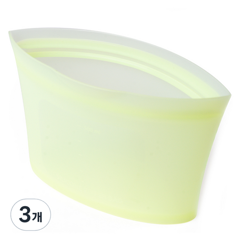 실리가든 실리콘 지퍼백 소형 500ml, 그린, 3개