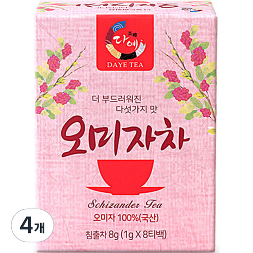 다예 오미자차 8p, 1g, 8개입, 4개