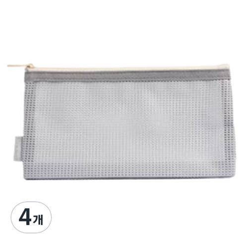 델리 메쉬 필통 A6, 4개, 그레이