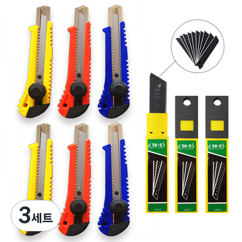 다다 스크류 커터 6p + SK5 칼날 30p 세트, 랜덤발송, 3세트