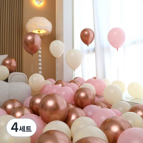 피앤비유니티 풍선 50p 세트 로즈골드, 03 로즈골드 3색혼합 C, 4세트