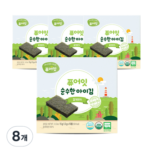 퓨어잇 순수한 아이김 김 100%, 8개, 김