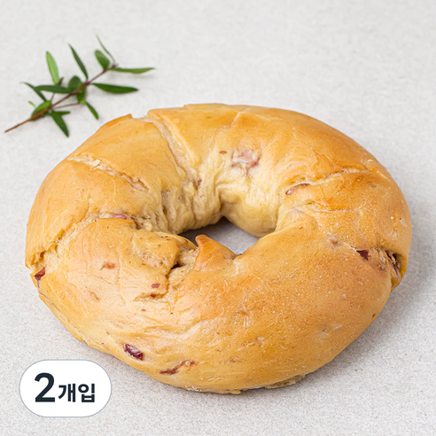 브로드카세 크렌베리 발효종 베이글, 120g, 1개입, 2개