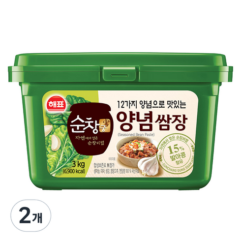 해표 순창궁 발아콩 12가지 양념쌈장, 3kg, 2개