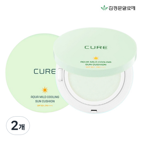 김정문알로에 아쿠아 마일드 쿨링 선쿠션 SPF50+ PA++++: 피부를 위한 쿨링 보습선쿠션