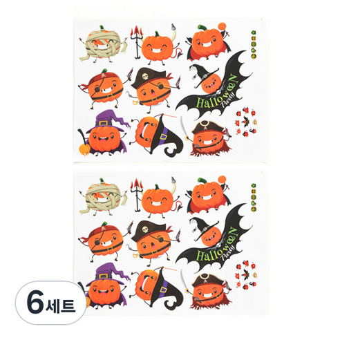 큐티 할로윈 윈도우 스티커, 랜덤발송, 6세트