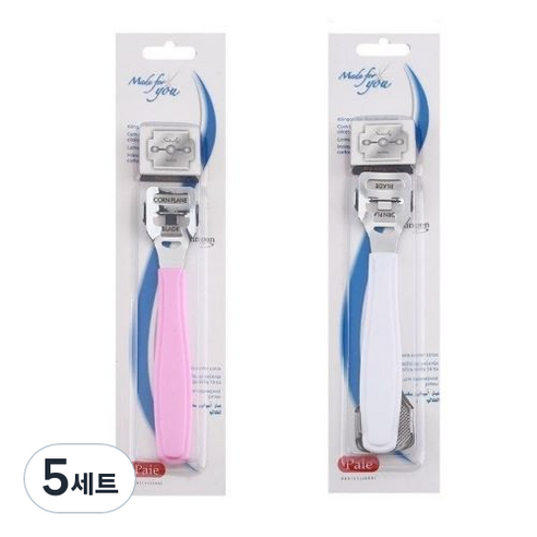 위드웍스 2in1 콘커터 풋파일 화이트 + 핑크 세트, 5세트