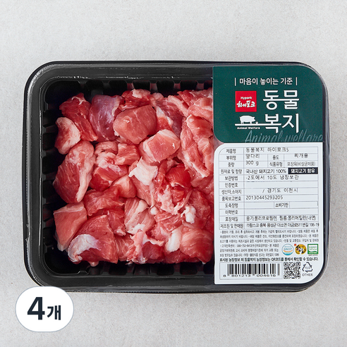 하이포크 동물복지 인증 한돈 앞다리 찌개용 (냉장), 300g, 4개