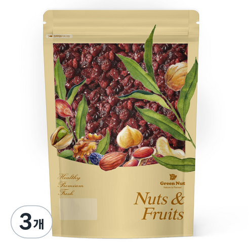그린너트 너츠 앤 후르츠 건크랜베리, 1kg, 3개