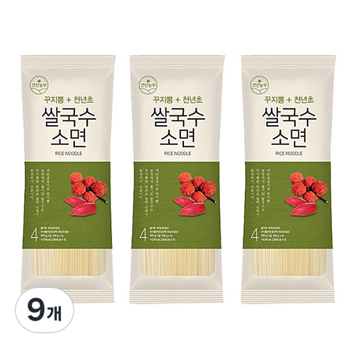 건전농부 꾸지뽕천년초 쌀국수 소면, 400g, 9개
