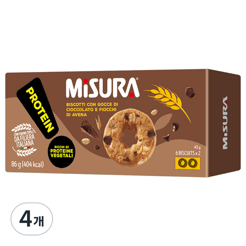 미주라 프로틴 오트밀 비스켓, 4개, 86g