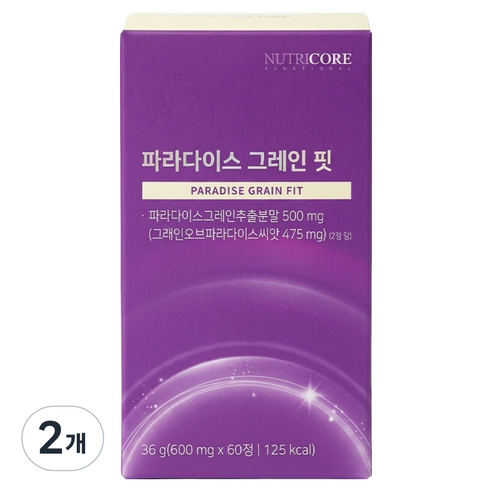 뉴트리코어 파라다이스 그레인 핏 36g, 60정, 2개