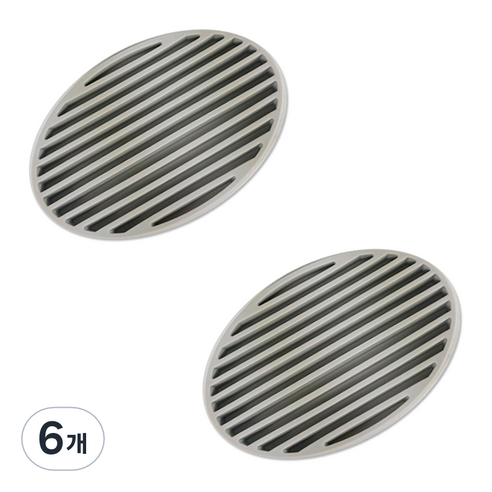 그뤠잇라이프 실리콘 비누받침, 그레이, 6개