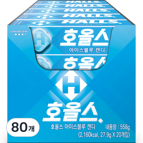 호올스 스틱 아이스블루 캔디, 27.9g, 80개