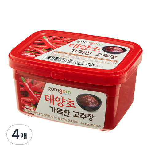 곰곰 태양초 가득한 고추장, 1kg, 4개