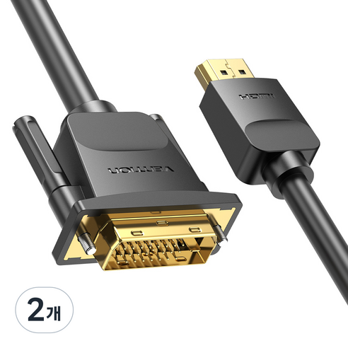 벤션 VENTION 무산소 양방향 HDMI to DVI 케이블 AV케이블 b.1.5m(ABFBG), 2개