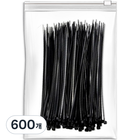 엔더 플렉시블 케이블 타이, 600개, 블랙