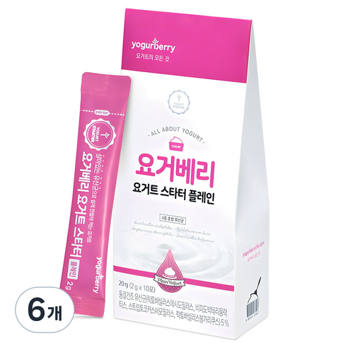 요거베리 스타터 플레인 요거트 파우더, 2g, 10개입, 6개