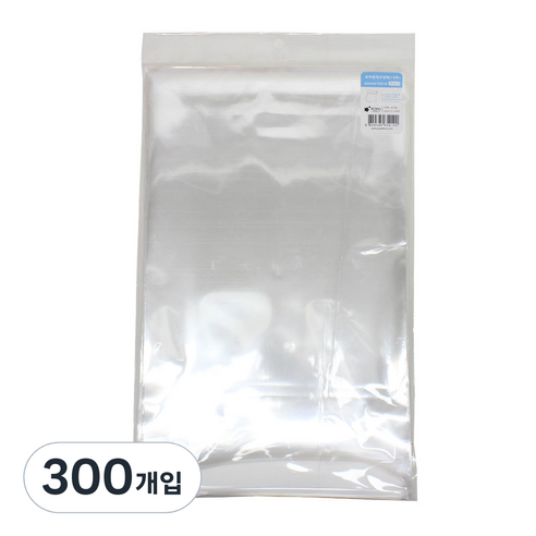 포포팬시 무지 접착 OPP 포장팩 12호, 투명, 300개입