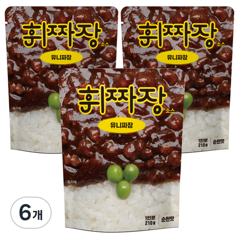 휘카레 휘짜장 유니짜장 순한맛, 6개, 210g