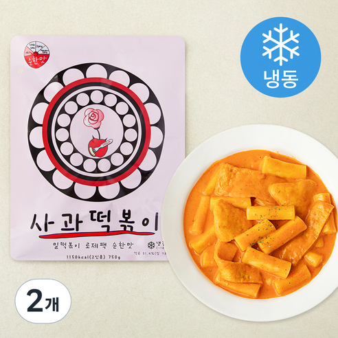 사과떡볶이 로제팩 로제떡볶이 순한맛 (냉동), 750g, 2개