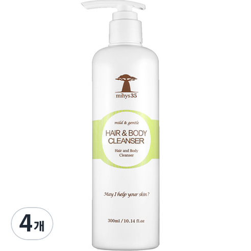 미하이스35 헤어 앤 바디 유아 클렌져, 300ml, 4개