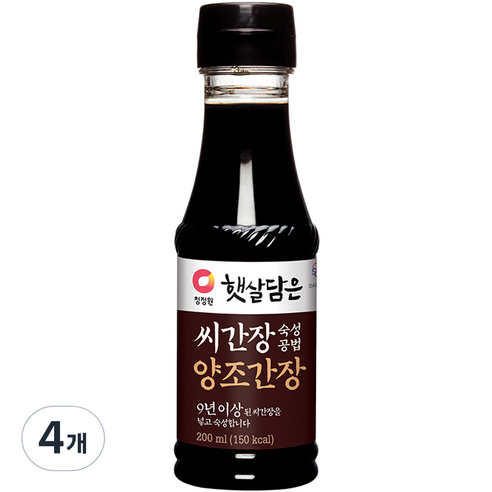 대상 씨간장 숙성공법 양조간장, 200ml, 4개
