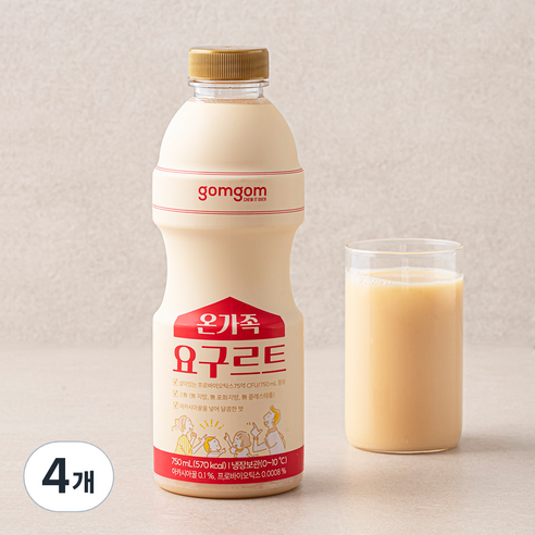 곰곰 온가족 요구르트, 750ml, 4개