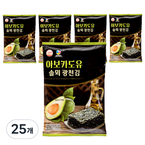 솔뫼식품 더국민 아보카도유 전장김, 20g, 25개