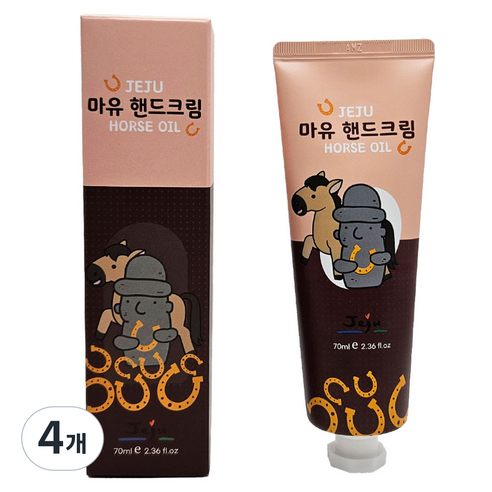 제주갬성 마유 핸드크림, 70ml, 4개