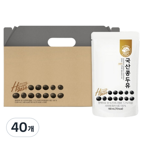 건국유업 국산콩두유, 40개, 160ml, 단일상품