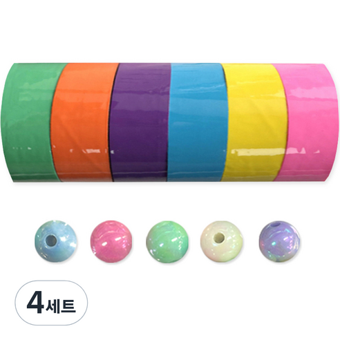 동아피엠에스 테이프볼 수구만들기 캔디 테이프 6색 3.6cm + 스타터볼 5p 세트, 랜덤발송(스타터볼), 4세트