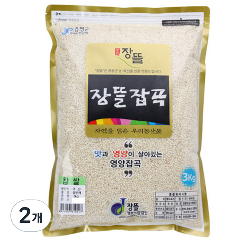 장뜰 찹쌀, 3kg, 2개