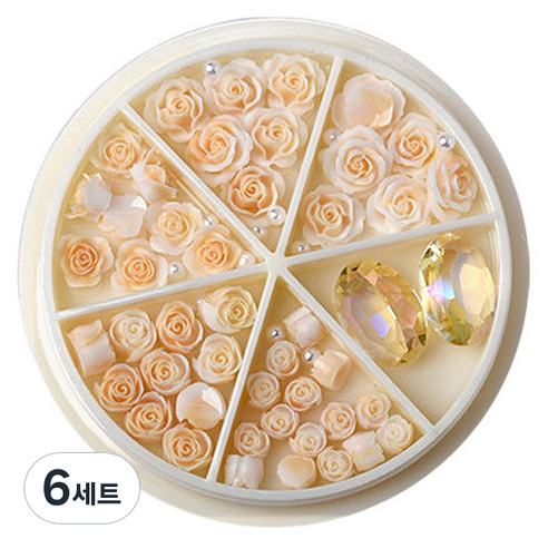 플라워 믹스스톤 네일파츠 세트 KN-P107, 혼합색상(KN-P1071), 6세트