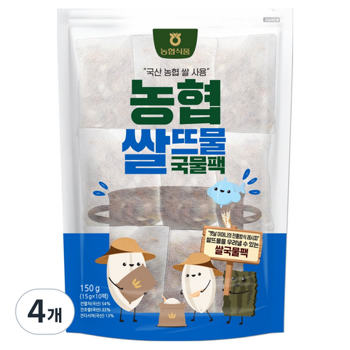 농협식품 쌀뜨물 국물팩 10p, 150g, 4개