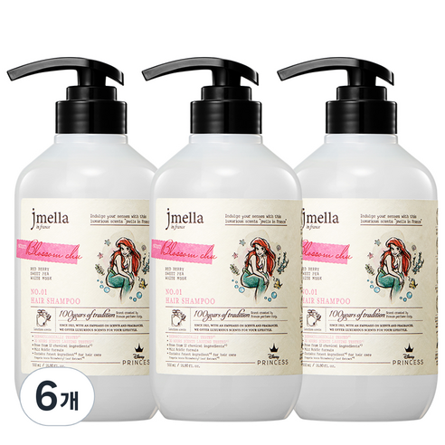 제이멜라 인 프랑스 디즈니 블러썸 츄 헤어 샴푸 베리향, 6개, 500ml