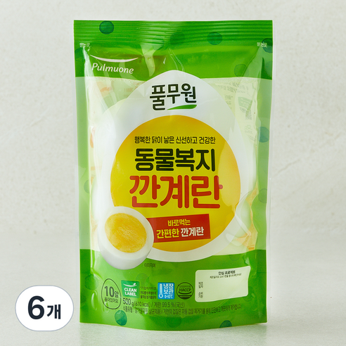 풀무원 동물복지 깐계란 500g, 10구, 6개