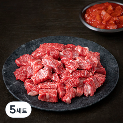 우미학 한우 정성 모듬 국거리용 1++ 등급(냉장) 300g + 깍두기볶음밥용 깍두기장 150g, 5세트