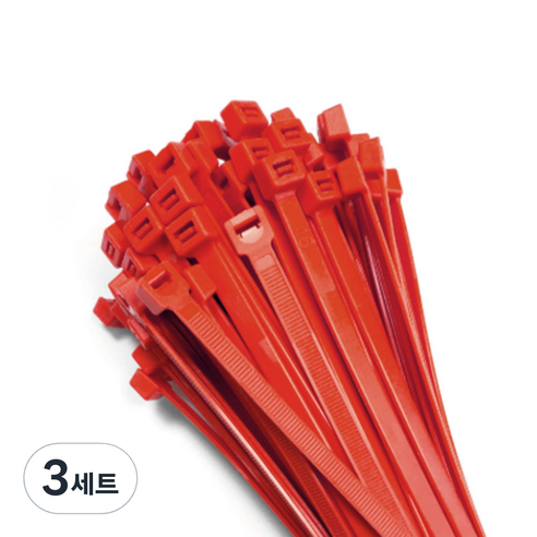 단단 케이블타이 적색 140mm, 3세트