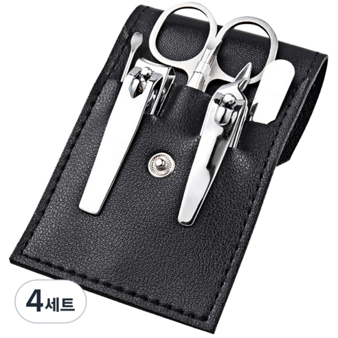 리빙홈디테일 휴대용 손톱깍이 7종 세트, 4세트, 블랙
