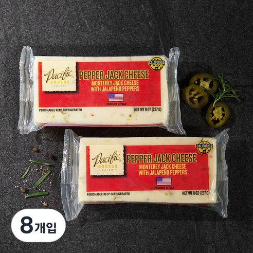 퍼시픽 페퍼 잭 치즈, 227g, 1개입, 8개