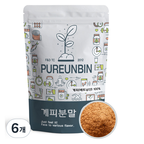 푸른빈 계피 가루 분말, 500g, 6개