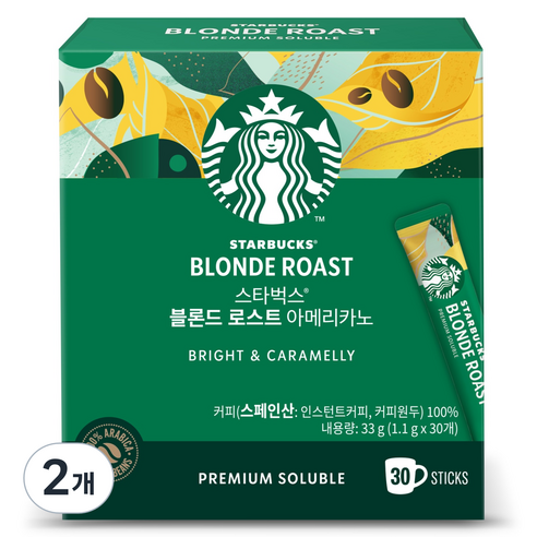스타벅스 블론드 로스트 아메리카노, 1.1g, 2개, 30개입